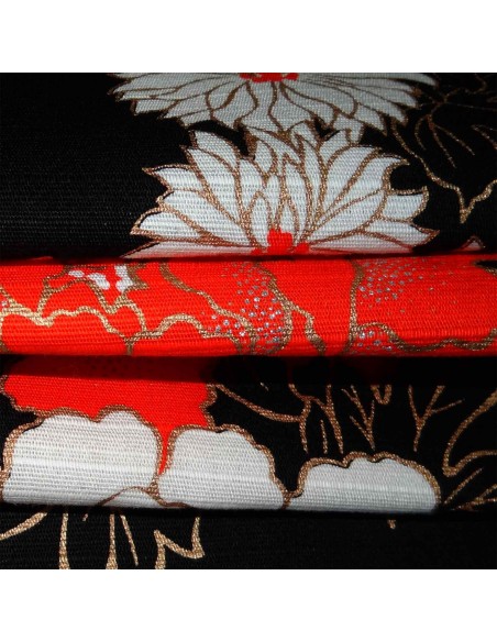 Furoshiki Japanese cloth 50x50 black - Tanchō cranes Furoshiki Japanese cloth 50x50 black - Tanchō cranes