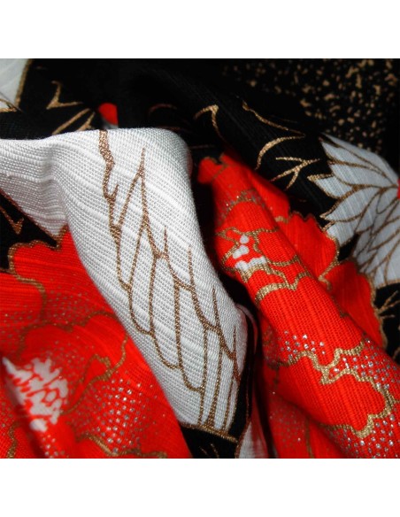 Furoshiki Japanese cloth 50x50 black - Tanchō cranes Furoshiki Japanese cloth 50x50 black - Tanchō cranes