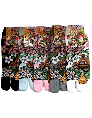 Tabi socks - Size 35 to 39 - Minka prints. Split toe socks.