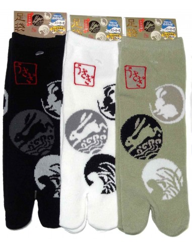 Tabi socks Size 39 to 43 - Usagi Kamon prints. Split toes socks