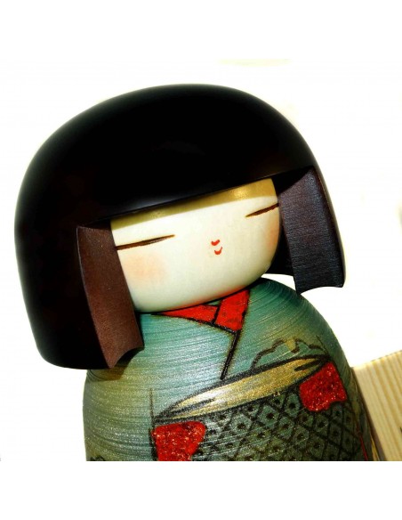 Kokeshi doll - Shunko. Traditional Japanese wooden dolls.