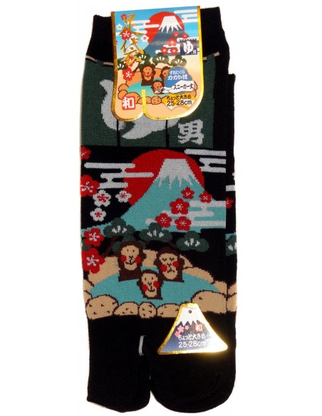 Chaussettes Tabi - Du 39 au 43 - Sanzaru au onsen. Chaussettes à orteils japonaises  Chaussettes Tabi - Du 39 au 43 - Sanzaru au onsen. Chaussettes à orteils japonaises