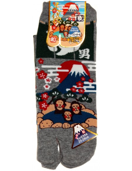 Chaussettes Tabi - Du 39 au 43 - Sanzaru au onsen. Chaussettes à orteils japonaises  Chaussettes Tabi - Du 39 au 43 - Sanzaru au onsen. Chaussettes à orteils japonaises