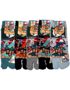 Chaussettes Tabi - Du 39 au 43 - Sanzaru au onsen. Chaussettes à orteils japonaises