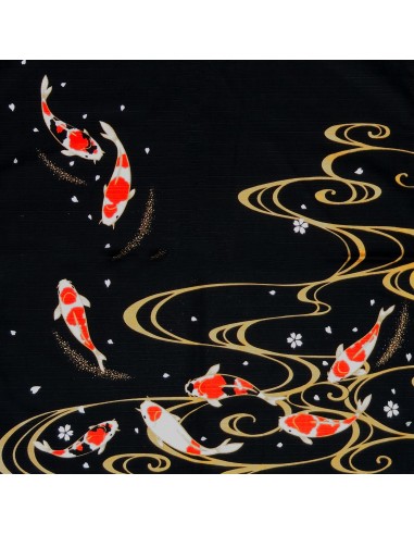 Furoshiki 50x50 noir - Carpes. Tissus japonais