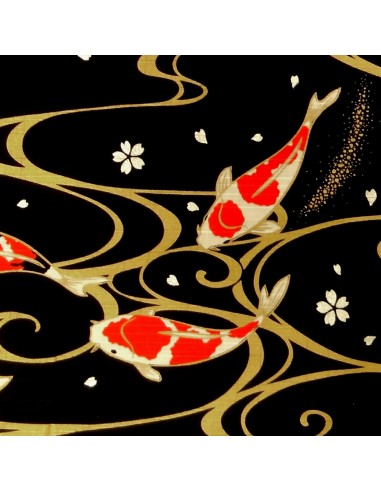 Furoshiki 50x50 black - Carps. Japanese cloths.