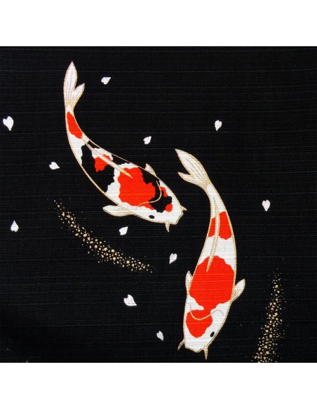 Furoshiki 50x50 black - Carps. Japanese cloths.