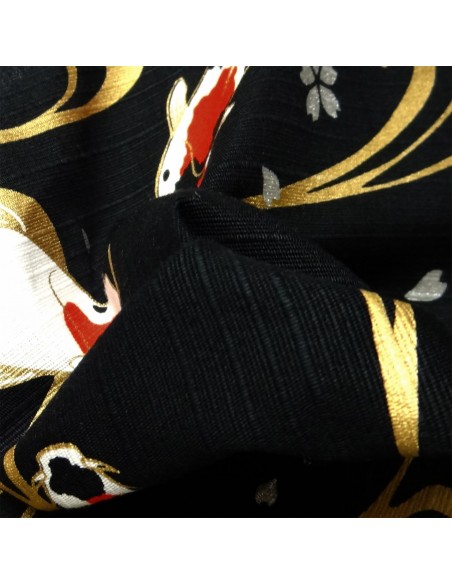 Furoshiki 50x50 noir - Carpes. Tissus japonais
