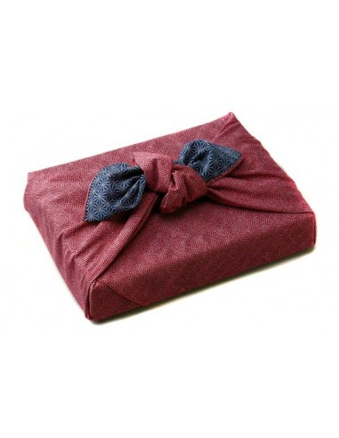 Tissu japonais furoshiki réversible 105x105 - Motifs Seigaha et Asanoha