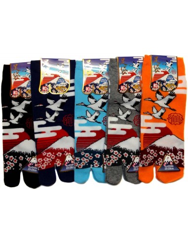 Chaussettes japonaises Tabi - Du 39 au 43 - Tsuru Fuji. Chaussettes à orteils séparés.