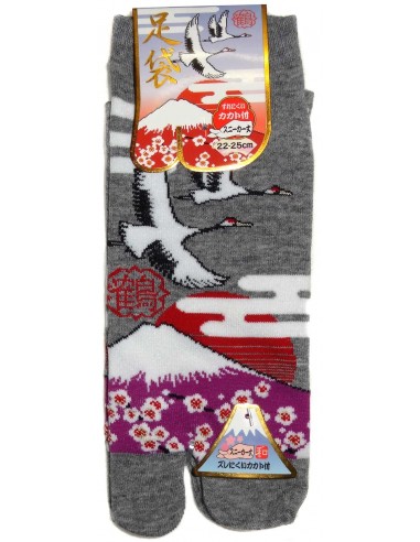 Chaussettes japonaises Tabi - Du 35 au 39 - Tsuru Fuji. Chaussettesà orteils séparés.
