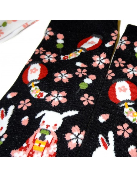 Chaussettes japonaises Tabi - Du 35 au 39 - Usagi Hanami. Chaussettes orteils.
