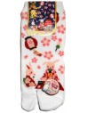 Tabi socks - Size 35 to 39 - Usagi Hanami print. Split toes socks.