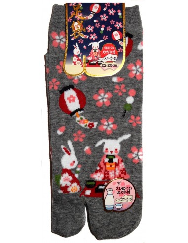 Chaussettes japonaises Tabi - Du 35 au 39 - Usagi Hanami. Chaussettes orteils.