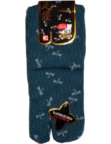 Short crew Tabi socks - Size 39 to 43 - Asa no Ha and dragonflies print Short crew Tabi socks - Size 39 to 43 - Asa no Ha and dragonflies print