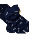 Short crew Tabi socks - Size 39 to 43 - Asa no Ha and dragonflies print