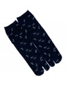 Short crew Tabi socks - Size 39 to 43 - Asa no Ha and dragonflies print