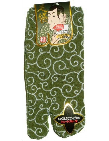 Short crew Tabi socks - Size 39 to 43 - Karakusa patterns. Japanese s^lit toes socks.