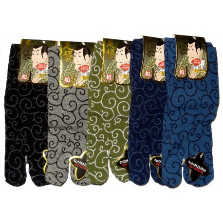 Short crew Tabi socks - Size 39 to 43 - Karakusa patterns. Japanese s^lit toes socks.