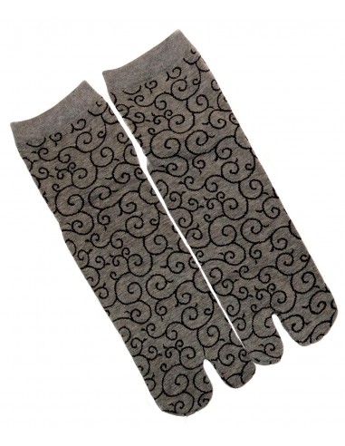 Short crew Tabi socks - Size 39 to 43 - Karakusa patterns. Japanese s^lit toes socks.