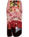 Chaussettes Tabi - Du 35 au 39 - Mont Fuji et fleurs de cerisier Sakura. Chaussettes à orteils.