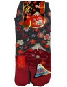 Japanese Tabi split toes socks - Size 35 to 39 - Mount Fuji and sakura cherry blossoms