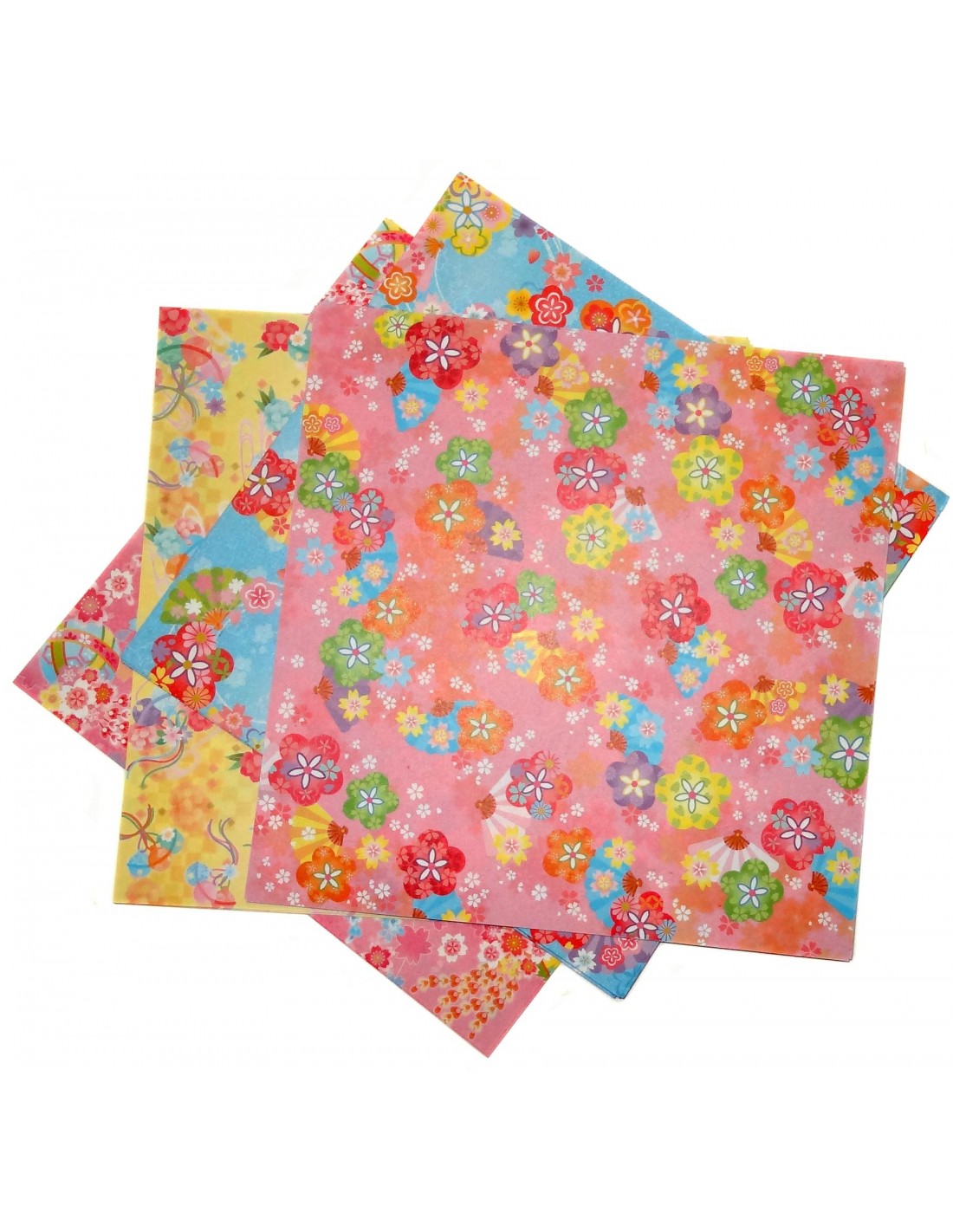 Papier origami RV 15 x 15 cm - 28 feuilles motifs floraux