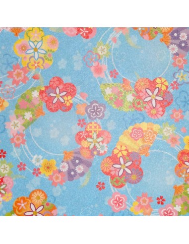Papier japonais origami 15 x 15 cm - motifs floraux. Papèterie japonaise.