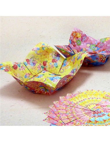 Origami paper 15 x 15 cm - floral prints. Japanese stationery.
