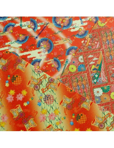Papier japonais origami 15 x 15 cm - 24 feuilles motifs traditionnels