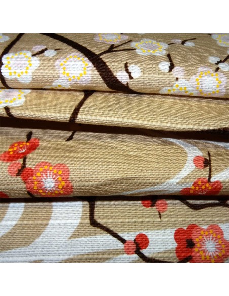 Furoshiki 50x50 beige - Kôbai Hakubai Tissus  et textile japonais.