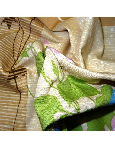 Furoshiki 50x50 beige - Eté. Tissus  et textile japonais.