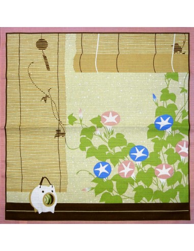 Furoshiki 50x50 beige - Summer. Japanese cloths and fabrics.