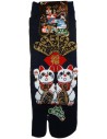 Chaussettes japonaises tabi - Du 43 au 46 - Motifs de Maneki Neko.