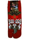 Chaussettes japonaises tabi - Du 43 au 46 - Motifs de Maneki Neko.