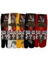 Chaussettes japonaises tabi - Du 43 au 46 - Motifs de Maneki Neko.