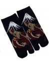 Chaussettes japonaises tabi - Du 43 au 46 - Motifs de Dragon et Mont Fuji