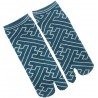 Tabi socks Size 43 to 46 - Fusuma Gara. Large size split toes socks