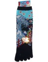 Crew 5-toes socks - Size 35 to 39 - Maiko and great wave. Japanese split toes socks.