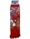 Chaussettes 5 orteils mi-mollet - Du 35 au 39 - Maiko et vague. Chaussettes orteils japonaises.