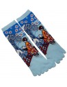 Chaussettes 5 orteils mi-mollet - Du 35 au 39 - Maiko et vague. Chaussettes orteils japonaises.