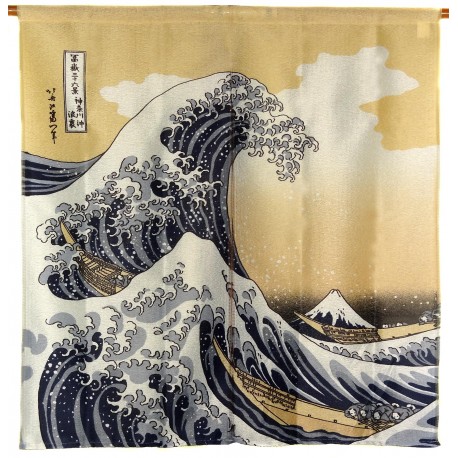 Polyester Noren - Hokusaï's Great Wave. Japanese curtains