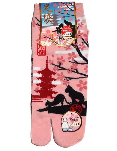 Tabi socks - Size 35 to 39 - Neko Fuji. Split toes japanese socks