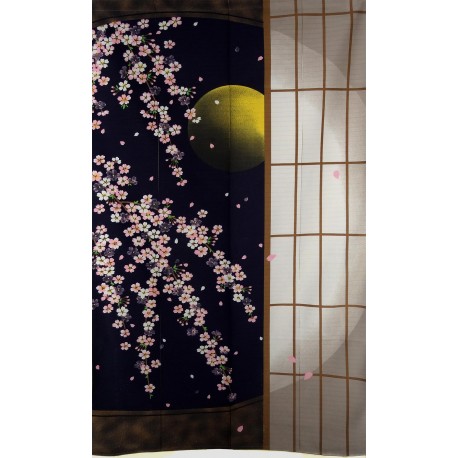 Noren en polyester - Shôji Yozakura. Rideaux japonais et décoration japonaise.