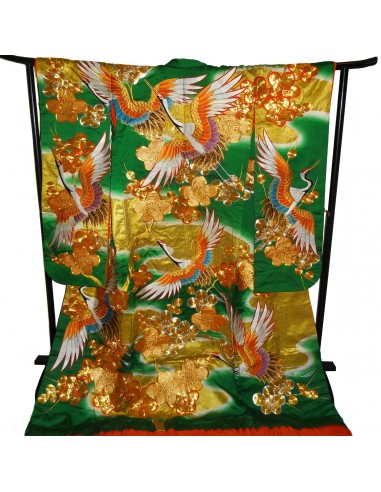 Iro-Uchikake - Wedding kimono - Shôchikubai and cranes motifs