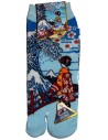 Chaussettes japonaises tabi - Du 39 au 43 - Motifs Maiko et vague. Chaussettes à orteils.