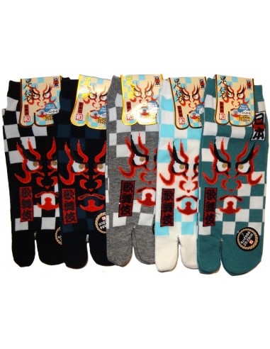 Chaussettes japonaises tabi - Du 39 au 43 - Masque de Kabuki. Chaussettes doigts de pied.