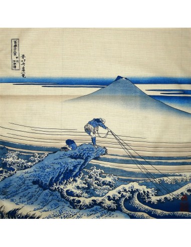 Furoshiki Japanese cloth 50x50 - - The Lone Fisherman at Kajikazawa