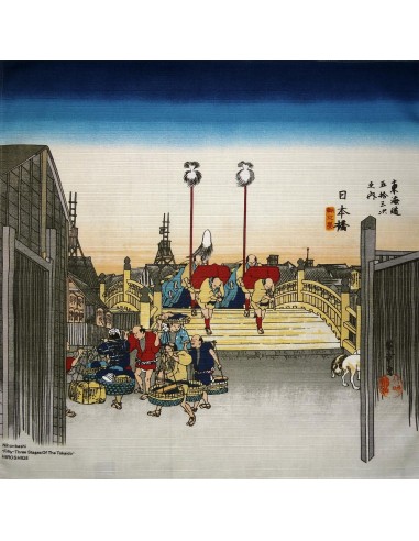 Furoshiki Japanese cloth 50x50 - Morning View of Nihonbashi