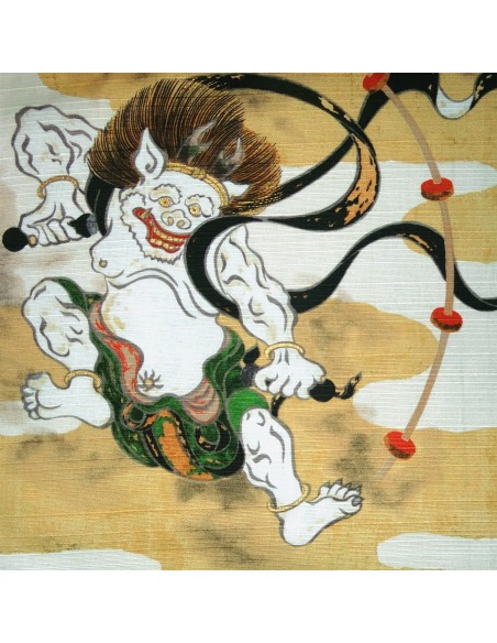 Furoshiki 50x50 - Dieux Fûjin et Raijin. Tissus et textile japonais Furoshiki 50x50 - Dieux Fûjin et Raijin. Tissus et textile japonais